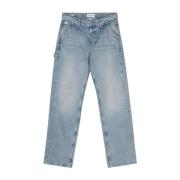 Heldere Blauwe Straight Jeans Calvin Klein Jeans , Blue , Heren