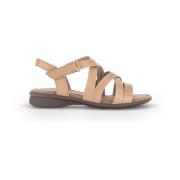 Cognac Leren Sandalen Comfortabele Stijl Gabor , Brown , Dames