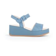 Blauwe Leren Sandalen Gabor , Blue , Dames