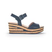 Zwarte Leren Sandalen Comfortabele Elegante Stijl Gabor , Black , Dame...