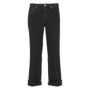 Zwarte katoenen jeans met riemlussen Lanvin , Black , Heren