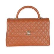 Pre-owned Leather chanel-bags Chanel Vintage , Brown , Dames