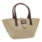 Pre-owned Canvas totes Burberry Vintage , White , Dames