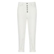 Corduroy Broek met Riemlussen Dondup , White , Dames