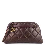 Pre-owned Leather chanel-bags Chanel Vintage , Brown , Dames