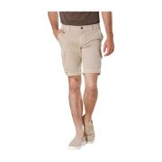 Slim Cargo Bermuda in Stretch Satin Mason's , Beige , Heren