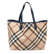 Pre-owned Leather totes Burberry Vintage , Beige , Dames