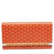 Pre-owned Leather clutches Goyard Vintage , Orange , Dames