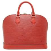 Pre-owned Leather handbags Louis Vuitton Vintage , Red , Dames