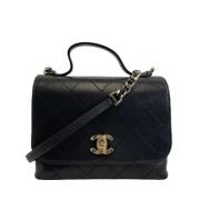 Pre-owned Leather crossbody-bags Chanel Vintage , Black , Dames