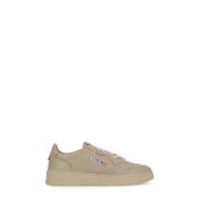 Beige Leren Sneakers met Logo Details Autry , Beige , Heren