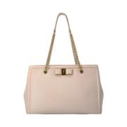 Pre-owned Leather totes Salvatore Ferragamo Pre-owned , White , Dames