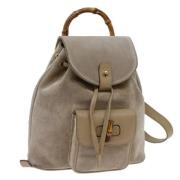 Pre-owned Suede backpacks Gucci Vintage , White , Dames