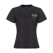 Zwarte T-shirts en Polos Pinko , Black , Dames