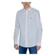 Witte Button-Up Shirt Lange Mouwen Tommy Jeans , White , Heren