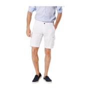 Slim Cargo Bermuda in Stretch Satin Mason's , White , Heren