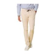 Slim Fit Katoen Tencel Jogger Broek Mason's , Pink , Heren