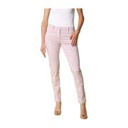 Slimme Dames Chino Broek in Stretch Satijn Mason's , Pink , Dames