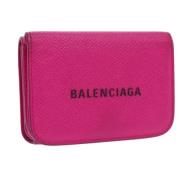 Pre-owned Leather wallets Balenciaga Vintage , Pink , Dames