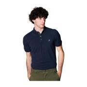 Leopardi Heren Polo in Piquet Mason's , Blue , Heren