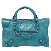 Pre-owned Leather totes Balenciaga Vintage , Blue , Dames