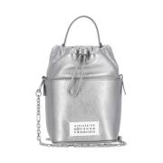 Zilver metallised lederen emmer tas Maison Margiela , Gray , Dames