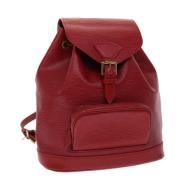 Pre-owned Leather backpacks Louis Vuitton Vintage , Red , Dames