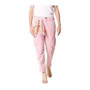 Relaxte Cargo Broek in Katoenen Keper Mason's , Pink , Dames