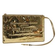 Pre-owned Canvas clutches Louis Vuitton Vintage , Yellow , Dames