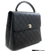 Pre-owned Leather handbags Chanel Vintage , Black , Dames