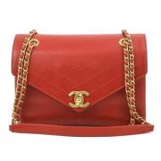 Pre-owned Leather shoulder-bags Chanel Vintage , Red , Dames