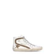 Witte Leren High-Top Sneakers Golden Goose , White , Dames