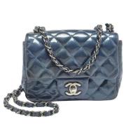 Pre-owned Leather chanel-bags Chanel Vintage , Blue , Dames