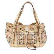 Pre-owned Leather totes Burberry Vintage , Yellow , Dames