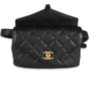 Pre-owned Leather chanel-bags Chanel Vintage , Black , Dames