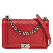 Pre-owned Leather chanel-bags Chanel Vintage , Red , Dames