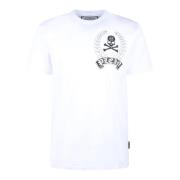 Contrasterend Print Katoenen T-Shirt Philipp Plein , White , Heren