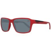 Rode Plastic Zonnebril Timberland , Red , Heren