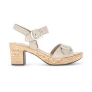 Beige Suède Sandalen met Kurk Zool Gabor , Beige , Dames