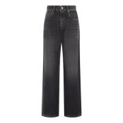 Grijze Loose-Fit Jeans met Monile Detail Brunello Cucinelli , Black , ...