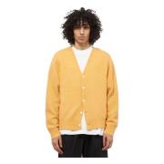 Geborstelde Oranje Cardigan Lange Mouw Stüssy , Orange , Heren