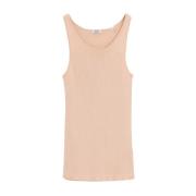 Geribbeld Katoen Roze Tanktop Aspesi , Pink , Dames