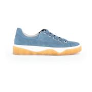 Blauwe Leren Sneaker Casual Sportschoen Gabor , Blue , Dames