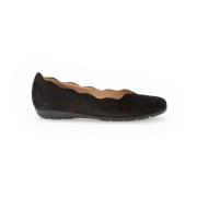 Zwarte Fluwelen Ballerina's Gabor , Black , Dames