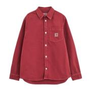 Rood Katoenen Overhemd met Lange Mouwen Carhartt Wip , Red , Heren