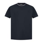 T-shirt met geborduurd logo Emporio Armani , Blue , Heren