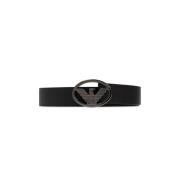 Leren riem Emporio Armani , Black , Heren