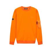 Oranje Stretch Sweatshirt met Nylon Zak Duvetica , Orange , Heren