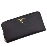 Pre-owned Leather wallets Prada Vintage , Black , Dames