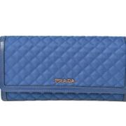 Pre-owned Leather wallets Prada Vintage , Blue , Dames